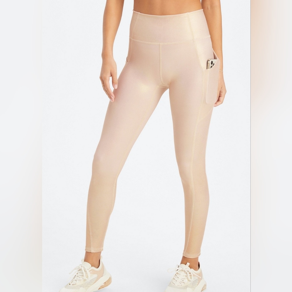 Legging - oasis high waisted leggings gold hologram. Tall XL/ 12-14